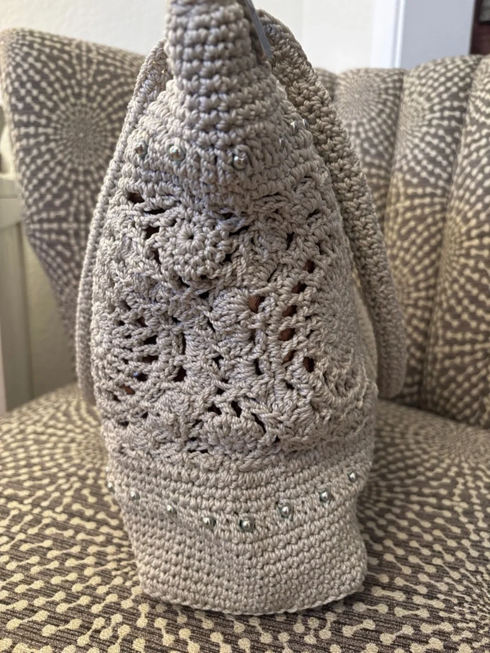 The Sak Crafted Classics Tote Crochet Natural Medallion Everyday Shoulder Bag - Picture 9 of 16